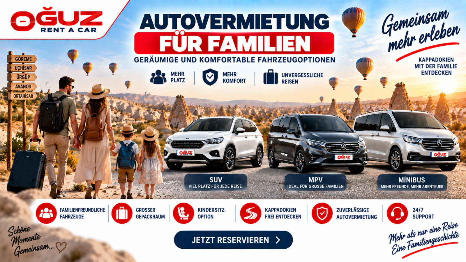 Autovermietung für Familien: Geräumige und komfortable Fahrzeugoptionen